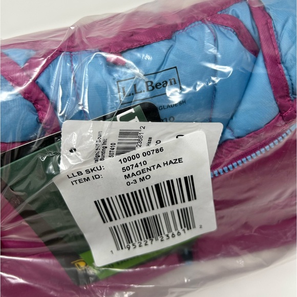 NWT - L.L.Bean Infant 0-3M Snowsuit in Magenta Haze - Picture 2 of 3